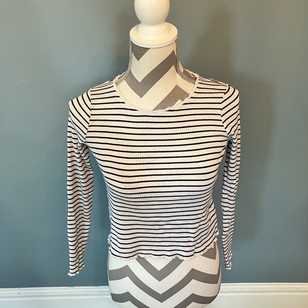 Striped Black and White Girl’s Top